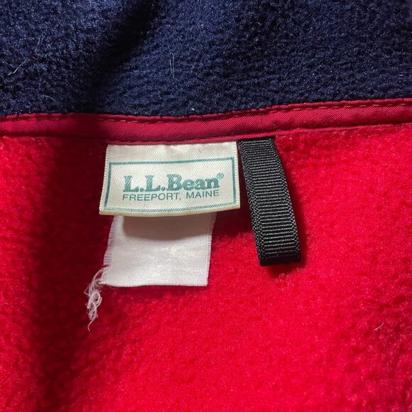 Vintage L.L Bean Men's Large Outdoors Red Sherpa Fleece Jacket Full Zip - Picture 11 of 14